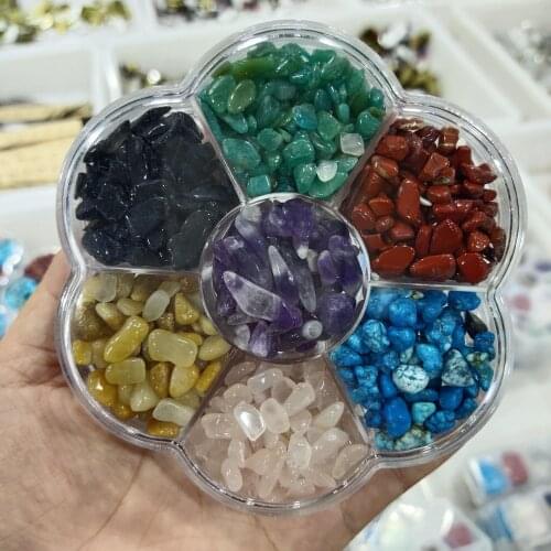 1PC Natural Various Polished Crystal Chips Gravels Mini Gemstone with Box Stone Mineral Specimen Collection Reiki Healing Gift