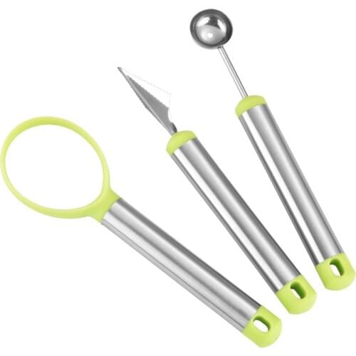 Stainless Steel Fruit Peeler Apple Cut Melon Spoon Vegetable Carving Knife Tool Set Ice Cream Spoon Home Kitchen Accessories