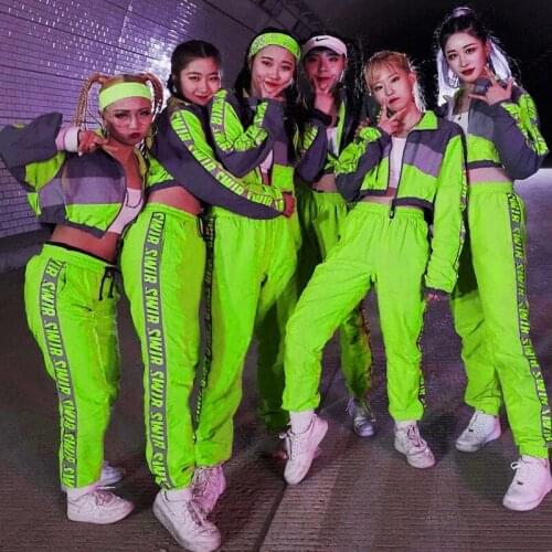 New Women Fluorescent Color Clothing Sexy Jazz Street Dance Costumes Hip Hop Stage Festival Outfit Nightclub Rave Wear