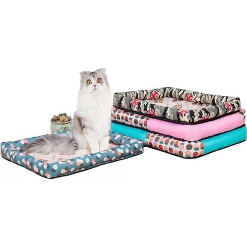 New Summer Ice Silk Cooling Pet Bed Pet Dog Mat Ice Pad Dogs Cats Pet Kennel Washable Rectangle Pet Products Dog Accessories