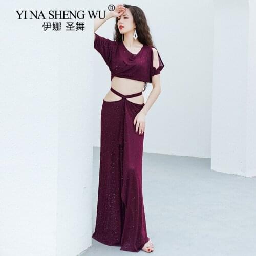 Belly Dance Wear Autumn Net Yarn Practice Clothes Top Skirt Set Beginners Oriental Dancing Group Competition Training Outfits