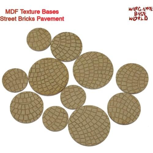 MDF Texture Bases - 25mm - 40mm Street Bricks Pavement Texture bases- Laser Cut
