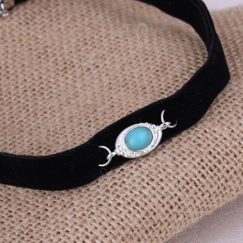 1Pc New Arrival Evil Eye With Stone Pendant Black Korea Velvet Rope Choker Collar Necklace Female Collier Bijoux Girls Gift