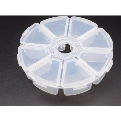 Plastic Jewelry Storage Box Multipurpose Display Case Holder 8 Grids Compartment Transparent Storage Box