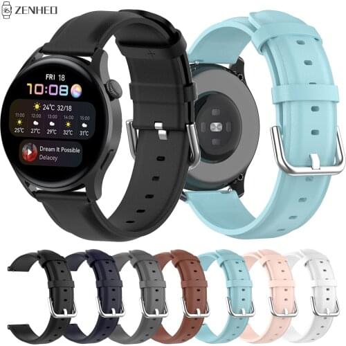 22mm Leather Strap for Huawei Watch 3/3 Pro Watch Band Replacement Watchband for Huawei Watch GT/GT2 Pro/Honor Watch GS Pro