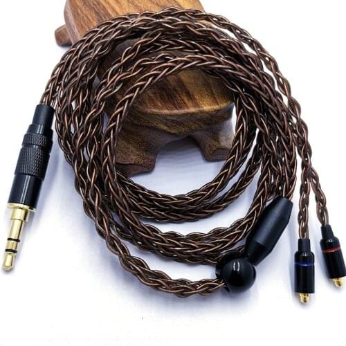 RY-C9 Mmcx Cable 3.5mm 1.2m DIY Replacement Silver plated Upgraded 8 core wire cable For Repair DIY HIFI mmcx earphone cable