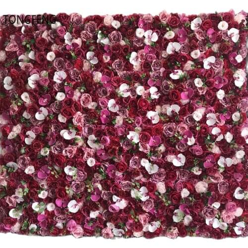 TONGFENG PINK 8pcs/lot Artificial silk rose peony 3D flower wall panel wedding backdrop decoration flower runner wedding