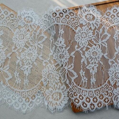 Wide 32cm high-end clothing cotton bone veil eyelash flower wedding dress lace fabric home eyelash lace trim accessories X287