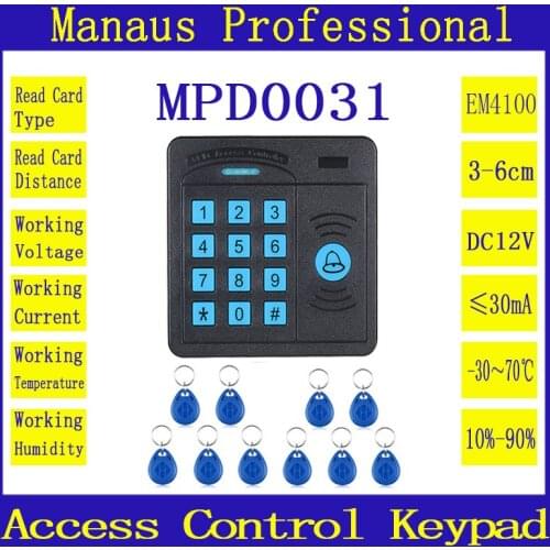 High Quality Door Access Control Controller ABS Case RFID Reader Keypad Remote Control 10 ID cards Magnetic Lock