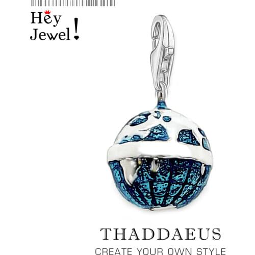 2019 Fashion 925 Sterling Silver Globe World Map Pendant Charm For Women Men Graduation Personality Statement Jewelry Wholesale