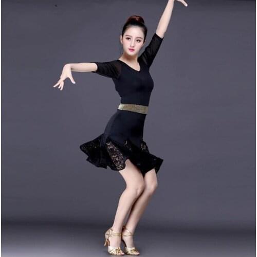 Adult Sexy Latin Dance for Women Cha Cha/Rumba/Samba/Tango/Ballroom Ladies Lace Dance Dress Performance Dance Wear Outfit