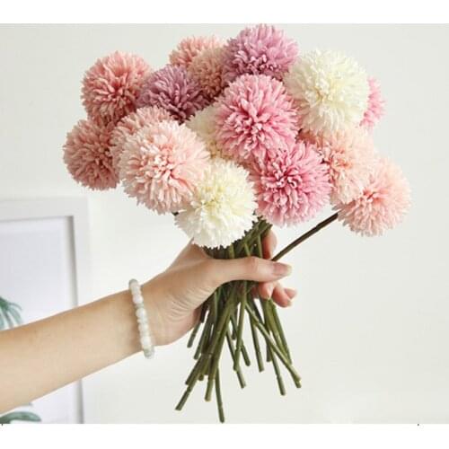 1/3/5PcsBunch Artificial Flower Bouquet Silk Dandelion Flower Ball Fake Flowers DIY Home Widding Decoration Valentines Day Gifts