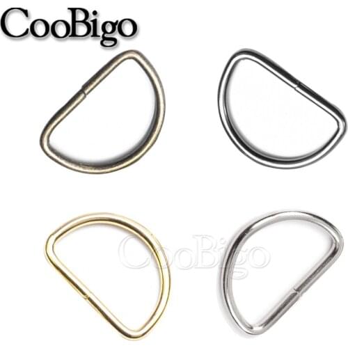 10pcs/pack Non-Welded Nickel Plated D Ring Semi Ring Ribbon Clasp Knapsack Belt Buckle