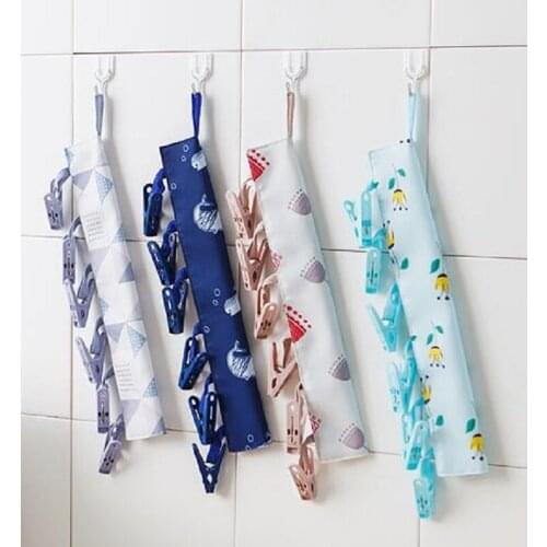 10 pcs/lot Folding Portable Fabric Hangers Racks Bathroom Hanging Clips Tie Racks Sticky Dots Sticky Traveling Clothespin