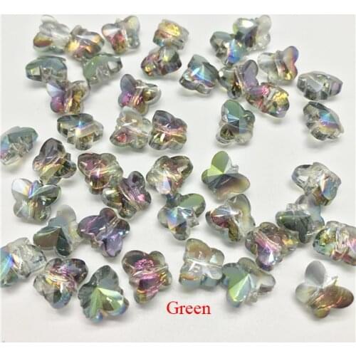 100 Pcs/lot Small Colorful Crystal Butterfly Beads Glass Beads for Jewelry Making Butterfly Beads for Jewelry Diy