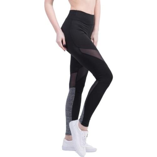 2020 Hot Sale Stitching Mesh Breathable Yoga Jogging Pants Slim Fit