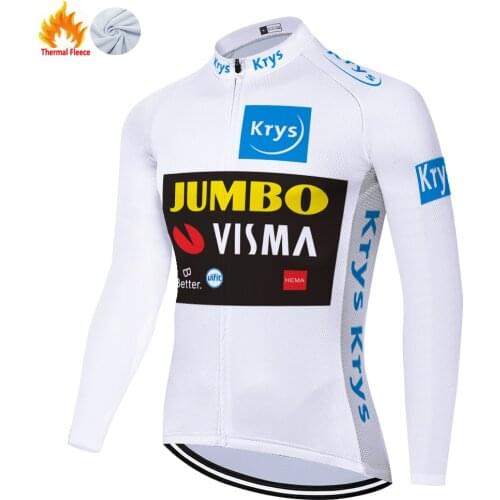 2021 camiseta ciclismo JUMBO VISMA team long sleeve cycing jeresy Winter Thermal Fleece ropa ciclismo hombre