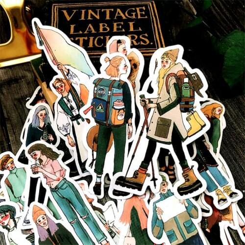 30 Pcs Cute Cartoon Girl TN Bullet Diary Character Material Decoration Sticker Diy Ablum Label Scrapbooking Stickers Stationery