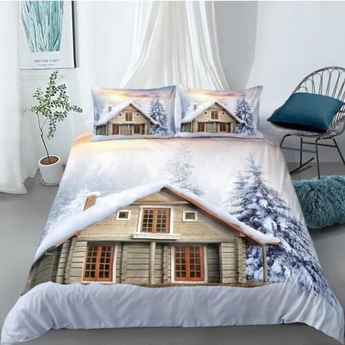 3D Duvet Cover Sets Bedding Set Comforter Covers Bed linens Full Twin Single Double Size Log Cabin Custom Design Bed Linens