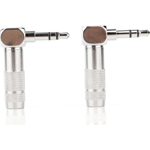 4 pcs hifi audio 90 degree L Shape mini plug 3.5mm 3pin Male stereo phono Adapter hi-end 3.5mm jack connector