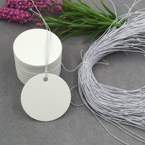 40mm 200pcs Wedding Round white Packing Label Etiquetas Papel Tag Custom Cardboard Price Tags Party Etiquette Mariage