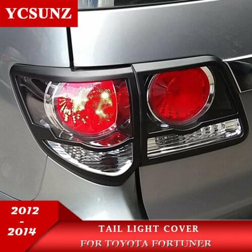 ABS Chrome Black Tail Lights Cover rear lamp Car Accessories For toyota fortuner 2012 2013 2014