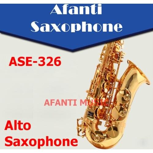 Afanti Music Eb Brass body Gold Lacquer Alto Saxophone (ASE-326)