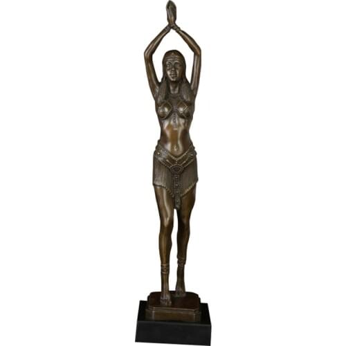 ArtsHom DS-605 Bronze Art Decor Beauty Dancer Girl Statue Sculpture Indian Dancing Girl Figurines For Home Decoration Gift