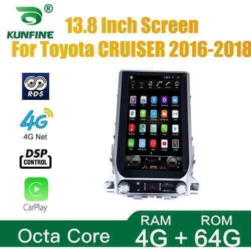 Tesla Style For Toyota CRUISER 2016-2018 Car Stereo Radio Octa Core 4GB RAM 64GM ROM Android 10.0 Car DVD GPS Player Deckless
