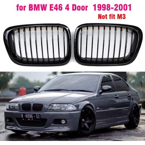 Car ABS Front Bumper Radiator Kidney Grilles Gril For BMW E46 3 Series 1998 1999 2000 2001 Car Styling