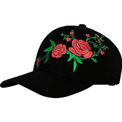 2021 Cotton new style rose flower embroidery Casquette Baseball Cap Adjustable Snapback Hats for men and women 108