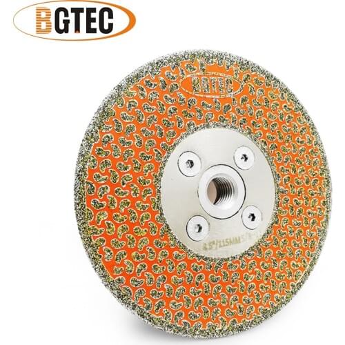 BGTEC 4.5" Electroplated diamond cutting & grinding disc 5/8-11 flange Single side coated 115mm diamond blades granite marble