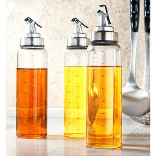 Cooking Seasoning Oil Bottle Soy Sauce Vinegar Storage Container Leak-Proof Dustproof Glass Bottle Household Kitchen Accessories