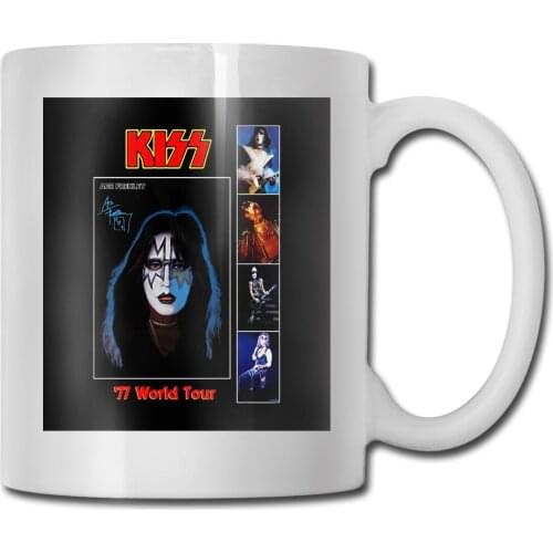 Kiss Band Paul Stanley Ace Frehley 77 World Tour Mens Band S 4Xl Bc506 Humor Mug Cup