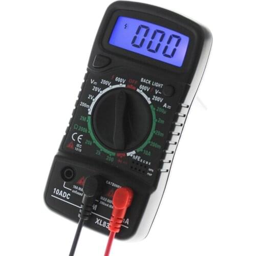 XL-830L Digital LCD Multimeter Voltmeter Ammeter AC/DC/OHM Volt Current Tester
