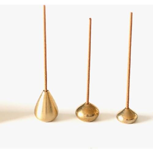 1Pcs Nice Gift Portable Incense Holder for Home Office Teahouse Multi Purpose Water Drop Shape S/M/L Brass