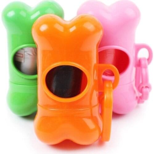 Dispenser Waste Dog Poop Bags Compost Bag Pet Waste Holder Dispenser Case Products Pill Bone Shape Box Of Pet Trash Bag Shit
