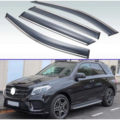 For Mercedes-Benz GLE clase GLE W166 2016, 2017, 2018 Plastic Exterior Visor Vent Shades Window Sun Rain Guard Deflector 4pcs