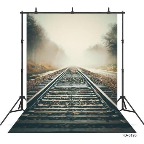 Tracks Fog Trees Bokeh Photography Background Customized Photocall Backdrop for Baby Children Portrait Photoshoot Fond Photo