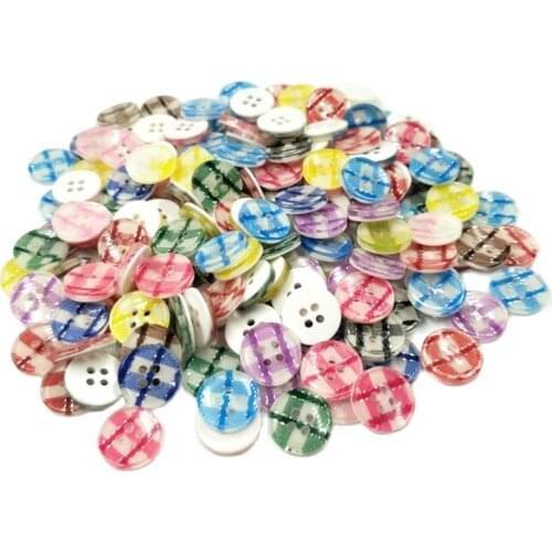 HL 100PCS 4 Holes Flatback Resin Buttons Shirt Apparel Sewing Accessories DIY Scrapbooking Crafts
