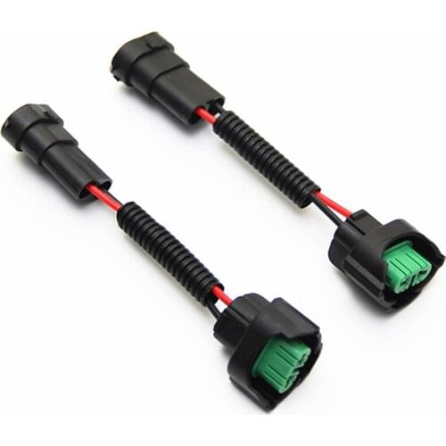 2pcs H11 H9 H8 Extension Cable Wiring Harness Sockets Wires for Halogen Headlights 8 inch Automobile Accessories