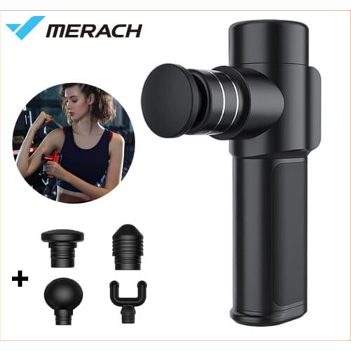 Merach Pocket massager gun Nano Type-C Fast Charging Mini booster Massager fascia gun 4 Massage Heads 3 Colors