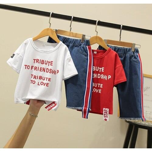 Summer Girls Clothing Sets Kids T-shirt+pants 2pcs/set Big Kids Clothes Girls 10 To 12 Teenage Outfits Fashion Children