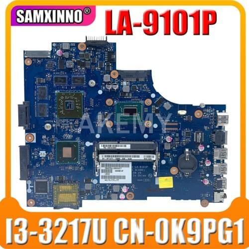 Laptop motherboard For DELL Inspiron 15R 3521 5521 I3-3217U Mainboard CN-0K9PG1 0K9PG1 VAW01 LA-9101P SR0XF 216-0842000
