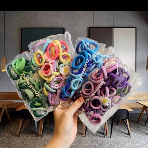 Cute Elastic Hair Bands For Women Kids Daisy Scrunchies Flower Ponytail Holder Lovely Rubber Band Hair Ropes Hair Accessories