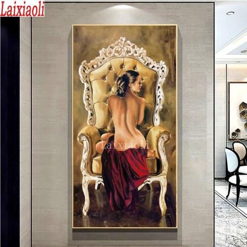 Diy Diamond Painting Back view of fashion sexy woman Diamond Embroidery Full square round drilling 5d Diamond Mosaic kits decor