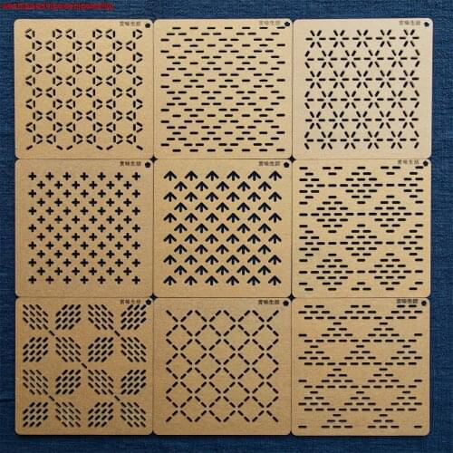 Embroidery kit patchwork Hand account sewing Drawing tools Quilting ruler Acrylic Sashiko design mould Template