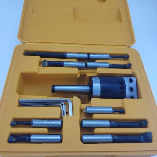 Boring head set F1-12mm Boring head MT2 shank M10 drawbar thread 9pcs 12mm carbide boring bar