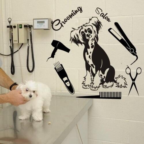 Yorkshire Terrier Grooming Salon Decal Pet Shop Sticker Decal Posters Vinyl Wall Art Decals Decor Mural Pet Clinic Decal Sticker