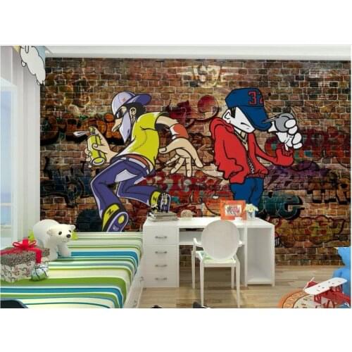 Custom photo mural 3d wallpaper European personality graffiti retro brick wall children room home decor wallpaper for walls 3 d